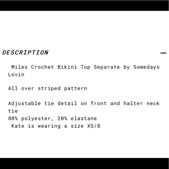 Somedays Lovin | Miles Crochet Bikini Top Size XS - Picture 8 of 8